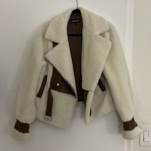 Lamarque elody faux fur biker jacket